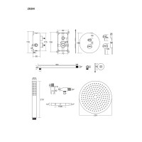 Душова система CORSAN LUGO BLACK + BOX прихованого монтажу *