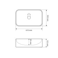Умивальник (раковина) VBI TREVI WHITE накладний