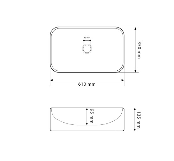 Умывальник (раковина) VBI TREVI WHITE накладной