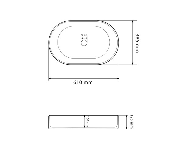 Умывальник (раковина) VBI VERONA 60 ONYX GLOSSY накладной