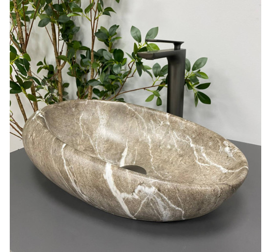 Умывальник (раковина) VBI VICENZA BROWN STONE MATT накладной