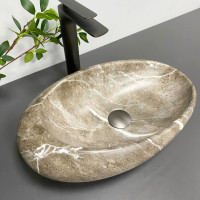 Умывальник (раковина) VBI VICENZA BROWN STONE MATT накладной