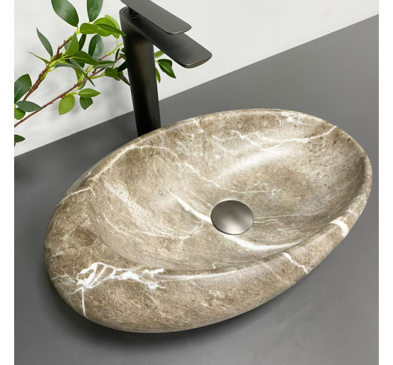 Умывальник (раковина) VBI VICENZA BROWN STONE MATT накладной
