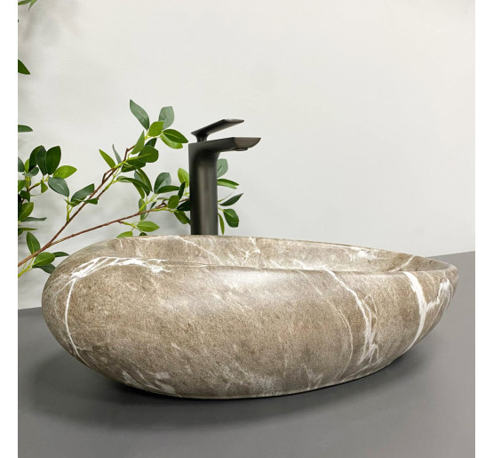 Умывальник (раковина) VBI VICENZA BROWN STONE MATT накладной