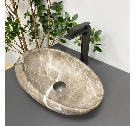 Умывальник (раковина) VBI VICENZA BROWN STONE MATT накладной