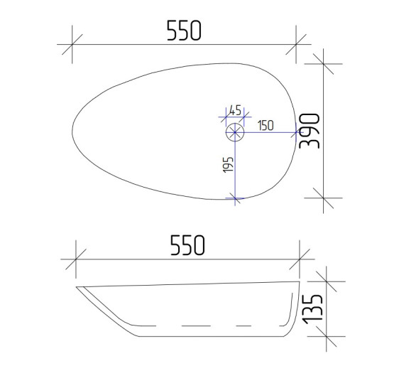 Умивальник (раковина) VBI TRENTO 55 WHITE накладний