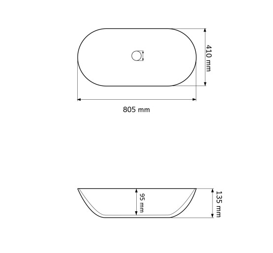 Умивальник (раковина) VBI ANDRIA M AIAX GLOSSY накладний