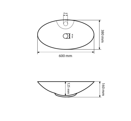 Умывальник (раковина) VBI CAROVILLI WHITE накладной