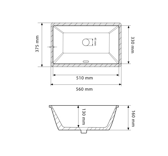 Умивальник (раковина) VBI MERANO M WHITE врізний
