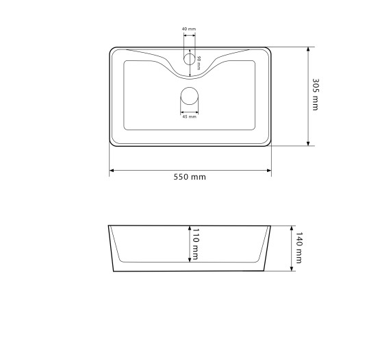 Умивальник (раковина) VBI FORLI L WHITE накладний