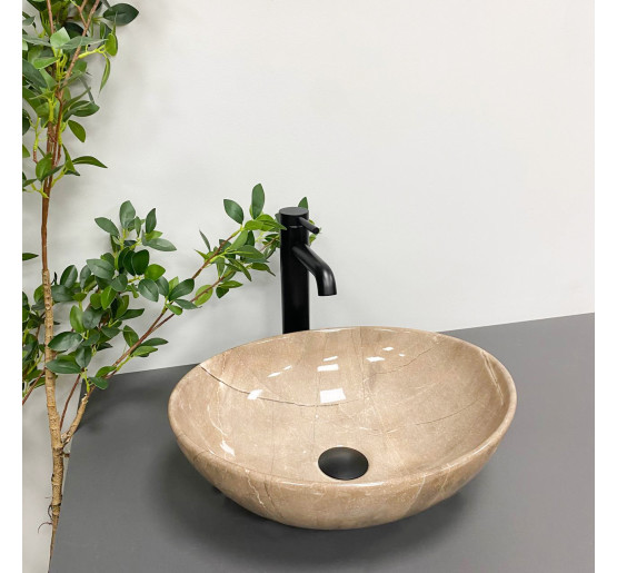 Умивальник (раковина) VBI PARMA BROWN STONE GLOSSY накладний