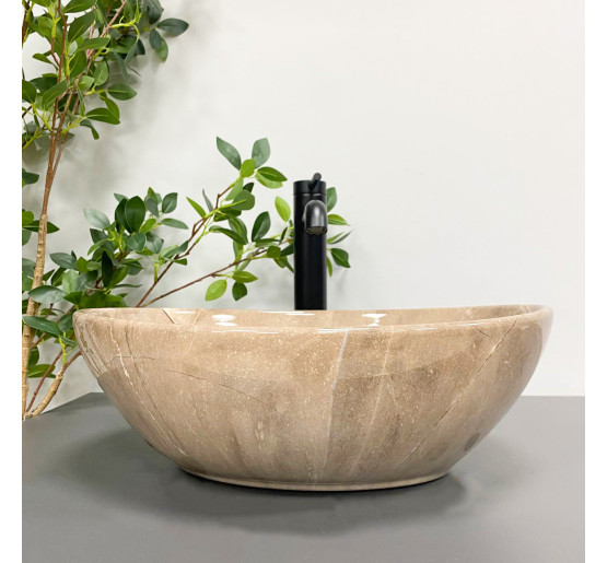 Умивальник (раковина) VBI PARMA BROWN STONE GLOSSY накладний