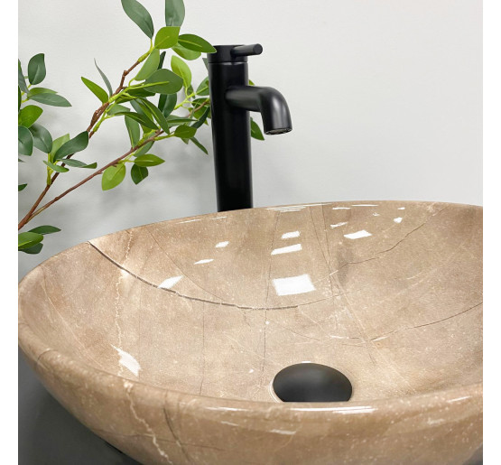 Умивальник (раковина) VBI PARMA BROWN STONE GLOSSY накладний