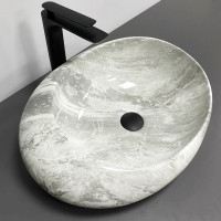 Умивальник (раковина) VBI RICCIA LIGHT STONE GLOSSY накладний