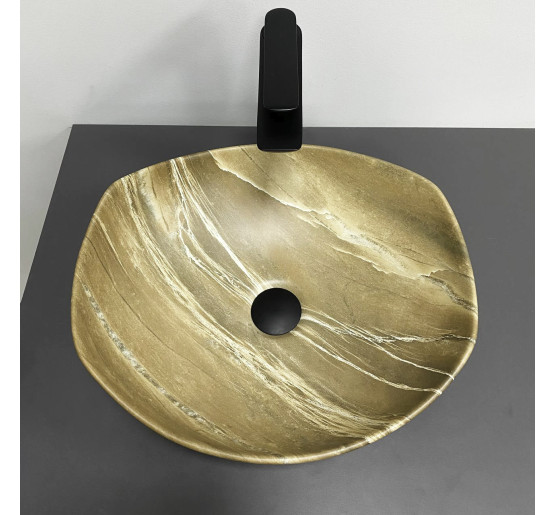 Умивальник (раковина) VBI RONTA BROWN STONE MATT накладний