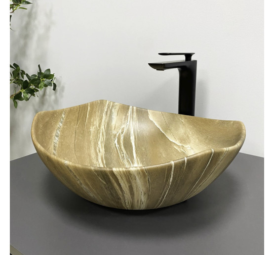 Умивальник (раковина) VBI RONTA BROWN STONE MATT накладний