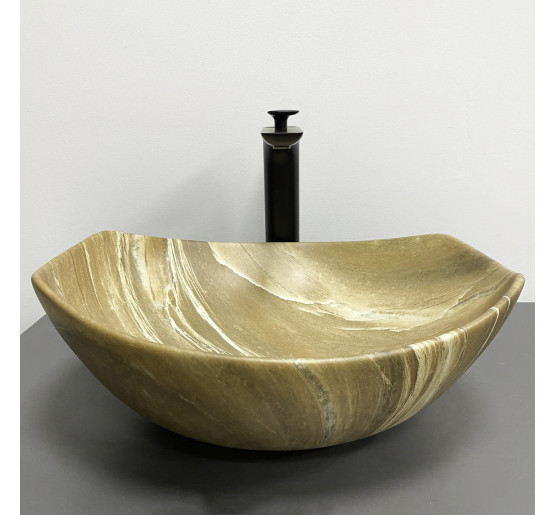 Умивальник (раковина) VBI RONTA BROWN STONE MATT накладний