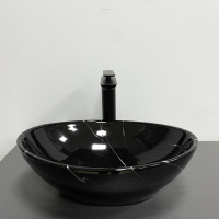 Умивальник (раковина) VBI PARMA BLACK MARMO GLOSSY накладний