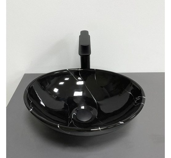 Умывальник (раковина) VBI PARMA BLACK MARMO GLOSSY накладной