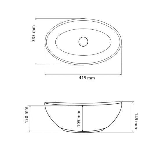 Умывальник (раковина) VBI PARMA BLACK MARMO GLOSSY накладной
