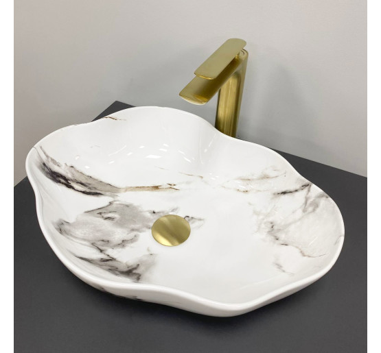 Умивальник (раковина) VBI FALERIA CARRARA GLOSSY накладний