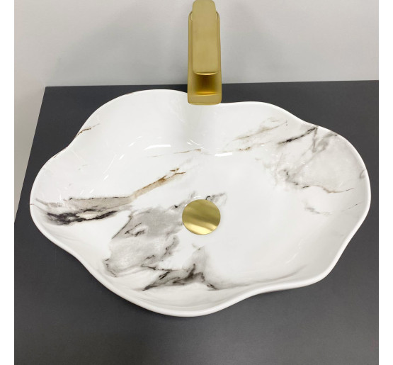 Умивальник (раковина) VBI FALERIA CARRARA GLOSSY накладний