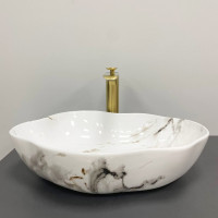 Умивальник (раковина) VBI FALERIA CARRARA GLOSSY накладний