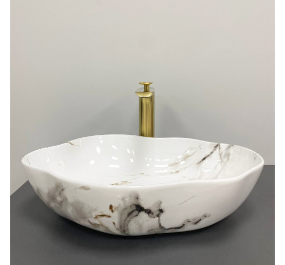 Умивальник (раковина) VBI FALERIA CARRARA GLOSSY накладний