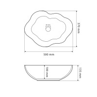 Умивальник (раковина) VBI FALERIA CARRARA GLOSSY накладний