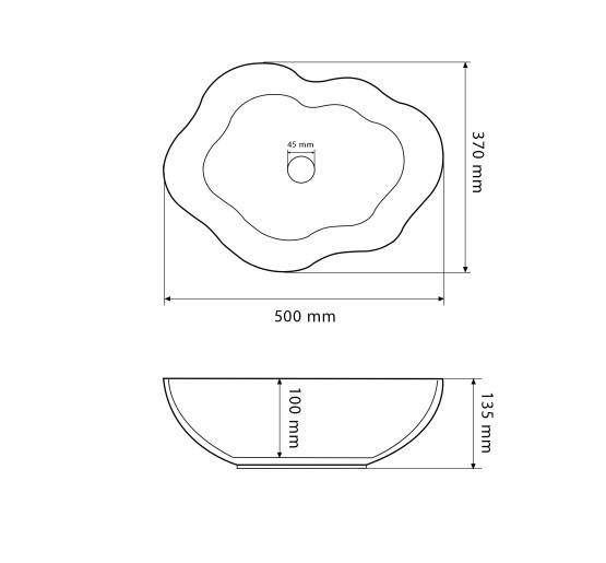 Умивальник (раковина) VBI FALERIA CARRARA GLOSSY накладний