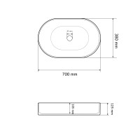 Умивальник (раковина) VBI VERONA 70 SMOKE BLUE накладний
