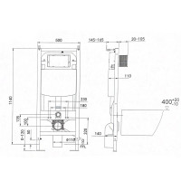 Кнопка змиву для інсталяції VBI ELBA Y GRAFIT