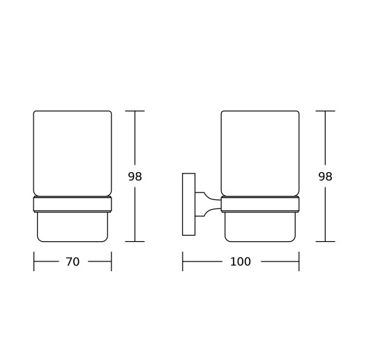 Стакан для зубных щеток VBI SATURN CHROME