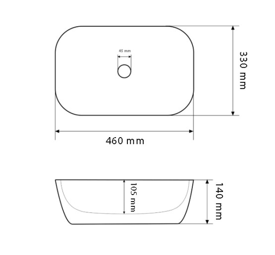 Умивальник (раковина) VBI RAVENNA SPACE BLACK MATT накладний