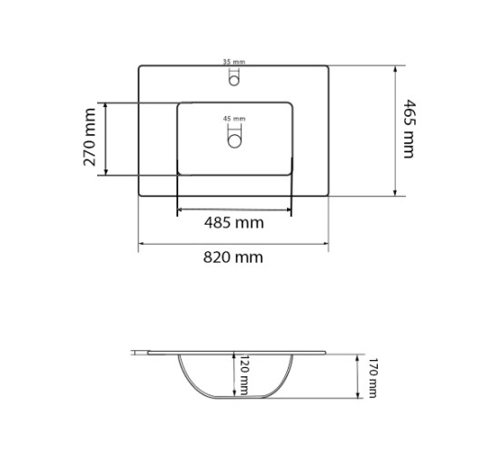 Умивальник (раковина) VBI FERRARA 80 WHITE врізний