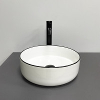 Умивальник (раковина) VBI PRATO WHITE BLACK EDGE накладний