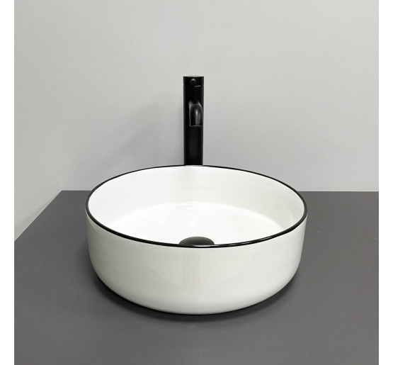 Умивальник (раковина) VBI PRATO WHITE BLACK EDGE накладний