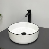 Умивальник (раковина) VBI PRATO WHITE BLACK EDGE накладний