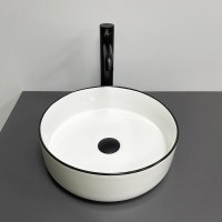 Умивальник (раковина) VBI PRATO WHITE BLACK EDGE накладний