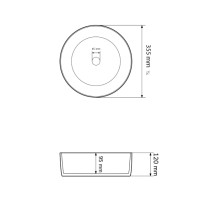 Умивальник (раковина) VBI PRATO WHITE BLACK EDGE накладний