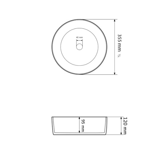 Умивальник (раковина) VBI PRATO WHITE BLACK EDGE накладний