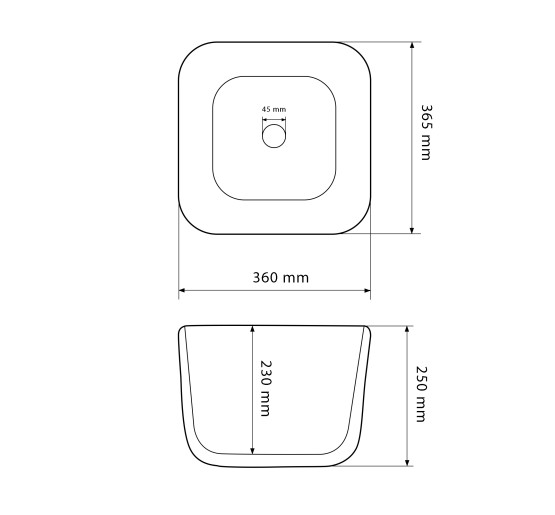 Умывальник (раковина) VBI DEMONTE WHITE накладной