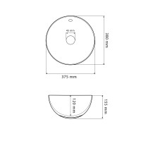 Умивальник (раковина) VBI BRUNICO S WHITE накладний
