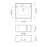 Умивальник (раковина) VBI KOMO WHITE накладний підвісний