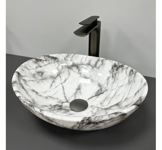 Умывальник (раковина) VBI PARMA STATUARIO GREY VEINS GLOSSY накладной