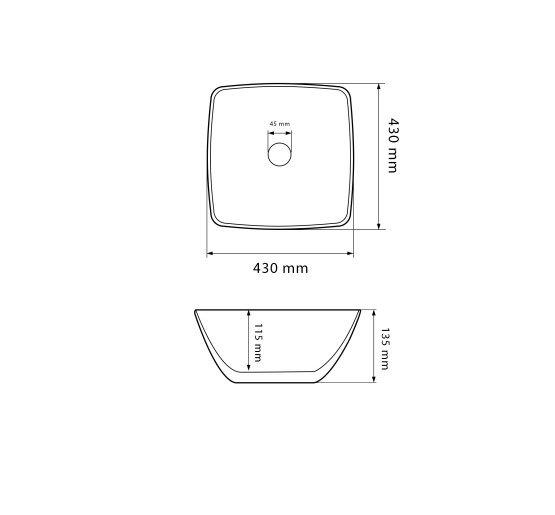 Умывальник (раковина) VBI CORTONA WHITE накладной