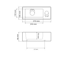 Умивальник (раковина) VBI KOMO L WHITE накладний підвісний