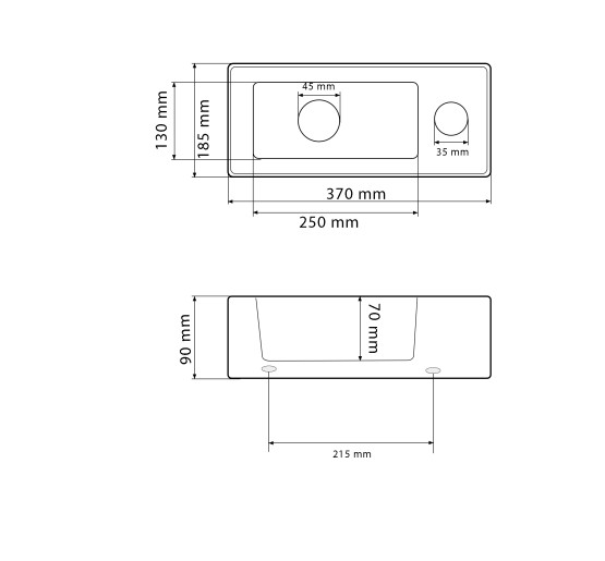 Умивальник (раковина) VBI KOMO L WHITE накладний підвісний