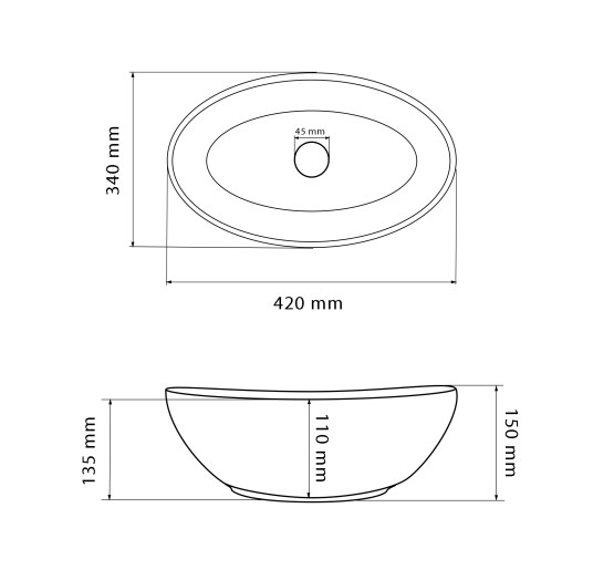 Умывальник (раковина) VBI PARMA DARK GREY STONE MATT накладной