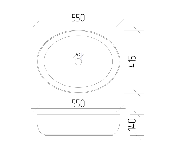 Умивальник (раковина) VBI UDINE WHITE накладний